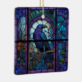 Het Spooky Raven Glas in lood Keramisch Ornament (Rechts)