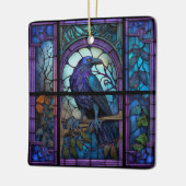 Het Spooky Raven Glas in lood Keramisch Ornament (Links)