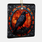 Het Spooky Raven Glas in lood Keramisch Ornament (Rechts)