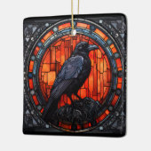 Het Spooky Raven Glas in lood Keramisch Ornament (Links)