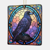Het Spooky Raven Glas in lood Keramisch Ornament (Links)
