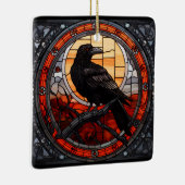 Het Spooky Raven Glas in lood Keramisch Ornament (Rechts)