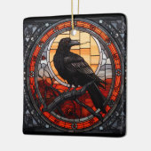 Het Spooky Raven Glas in lood Keramisch Ornament (Links)