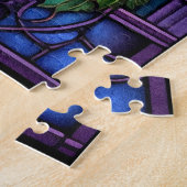 Het Spooky Raven Glas in lood Legpuzzel (Zijkant)