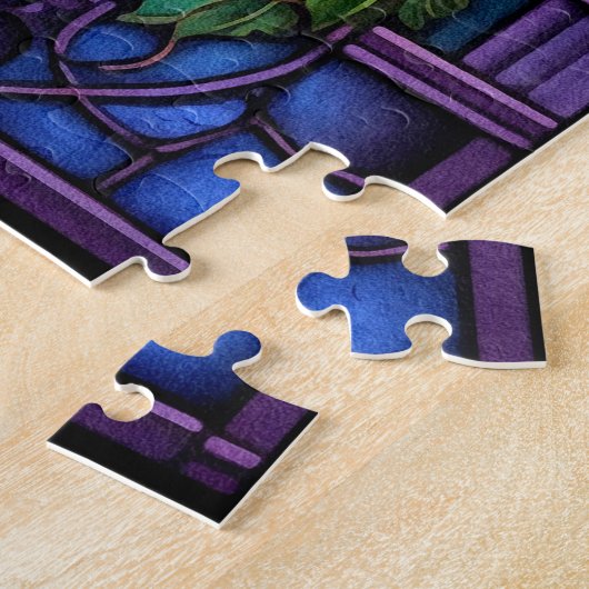 Het Spooky Raven Glas in lood Legpuzzel (Zijkant)