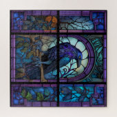 Het Spooky Raven Glas in lood Legpuzzel (Horizontaal)