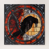 Het Spooky Raven Glas in lood Legpuzzel (Horizontaal)