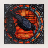 Het Spooky Raven Glas in lood Legpuzzel (Horizontaal)