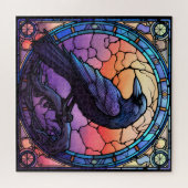 Het Spooky Raven Glas in lood Legpuzzel (Horizontaal)