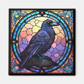 Het Spooky Raven Glas in lood Magneet (Voorkant)