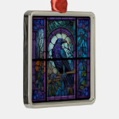 Het Spooky Raven Glas in lood Metalen Ornament (Rechts)
