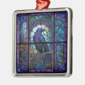 Het Spooky Raven Glas in lood Metalen Ornament (Links)
