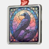 Het Spooky Raven Glas in lood Metalen Ornament (Links)