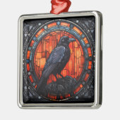 Het Spooky Raven Glas in lood Metalen Ornament (Links)