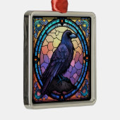 Het Spooky Raven Glas in lood Metalen Ornament (Rechts)