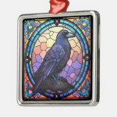 Het Spooky Raven Glas in lood Metalen Ornament (Links)