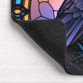 Het Spooky Raven Glas in lood Muismat (Hoek)