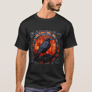 Het Spooky Raven Glas in lood T-shirt