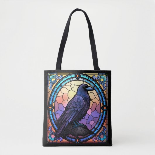 Het Spooky Raven Glas in lood Tote Bag (Voorkant)
