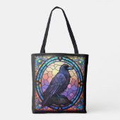 Het Spooky Raven Glas in lood Tote Bag (Achterkant)