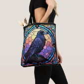 Het Spooky Raven Glas in lood Tote Bag (Dichtbij)