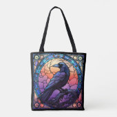 Het Spooky Raven Glas in lood Tote Bag (Achterkant)