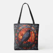 Het Spooky Raven Glas in lood Tote Bag (Achterkant)
