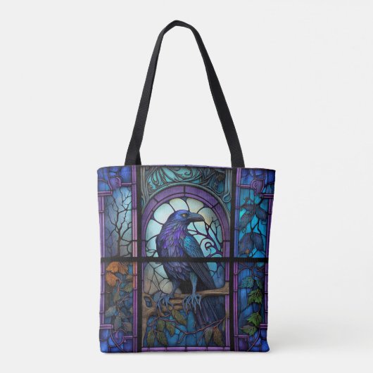 Het Spooky Raven Glas in lood Tote Bag (Achterkant)