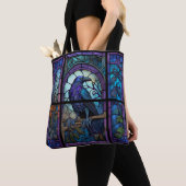 Het Spooky Raven Glas in lood Tote Bag (Dichtbij)
