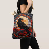 Het Spooky Raven Glas in lood Tote Bag (Dichtbij)