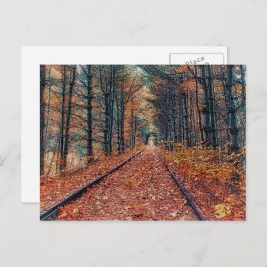 Het spoor door een Briefkaart van het Bos (Voorkant / Achterkant)