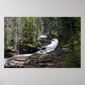 Het spoor naar Virginia Herfsten, Glacier Park MT. Poster