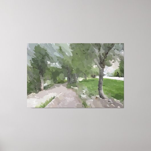 Het spoor nabij het rivierschilderCanvas Canvas Afdruk (Voorkant)