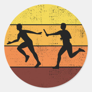 Het spoor van de looppas van de Ras van het relais Ronde Sticker