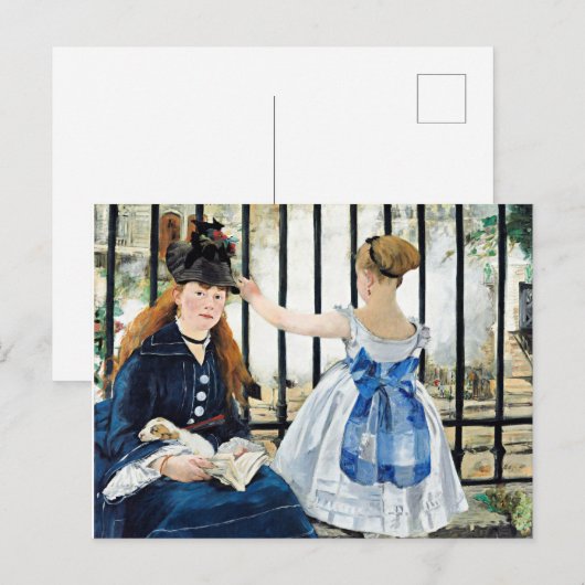 Het spoorwegstation, beroemd schilderij van Edouar Briefkaart (Voorkant / Achterkant)