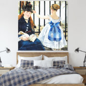 Het spoorwegstation, beroemd schilderij van Edouar Canvas Afdruk (Insitu (Slaapkamer))