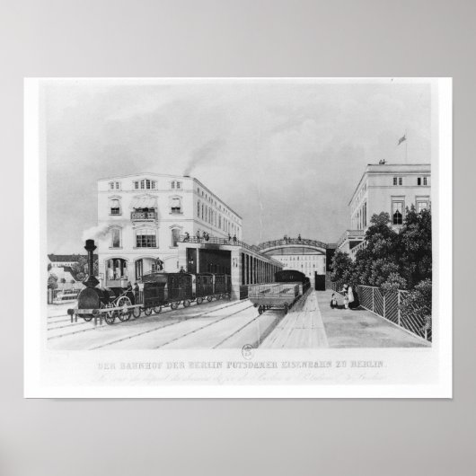 Het spoorwegstation van de trein Berlijn-Potsdam Poster (Voorkant)