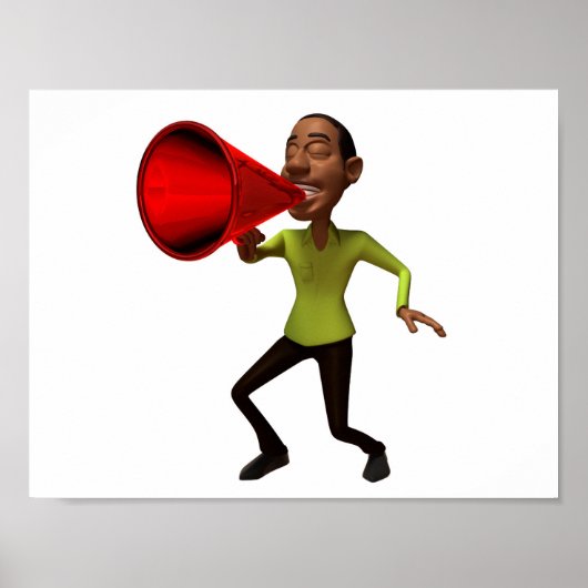 Het spreken in een Megafone Poster (Voorkant)