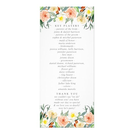 Het Spring Blossoms Wedding Collectie Programma (Achterkant)