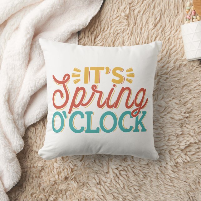 HET SPRING O'CLOCK SPARKLY TIME QUOTE KUSSEN (Deken)