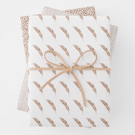 Het Sproetvedersignatuur inpakpapier (In situ)