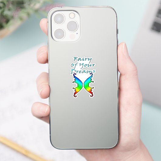 Het sprookje van je dromen regenboog sticker (Telefoon)