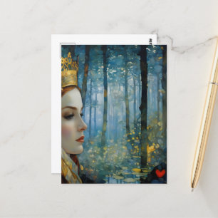 Het sprookjesachtige portret van de koningin van h briefkaart