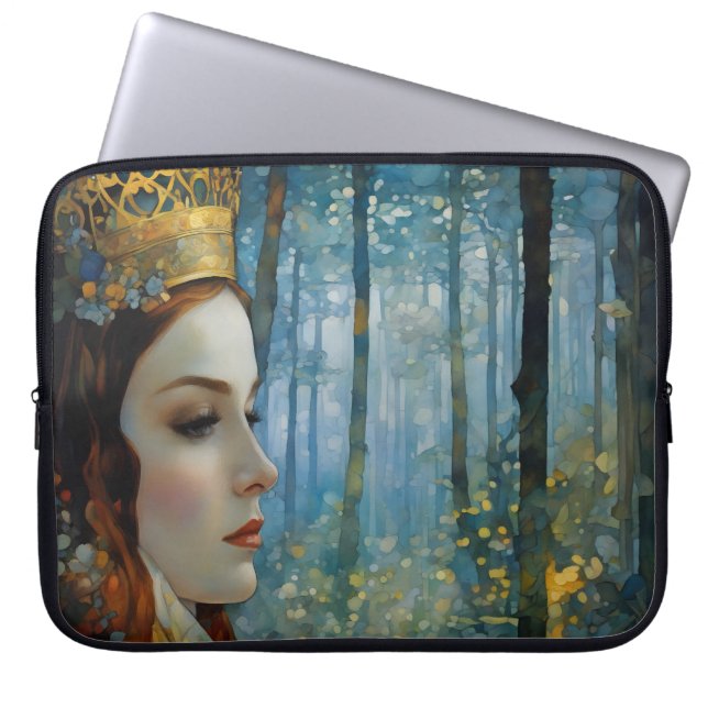 Het sprookjesachtige portret van de koningin van h laptop sleeve (Voorkant)