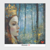 Het sprookjesachtige portret van de koningin van h sticker (Vel)