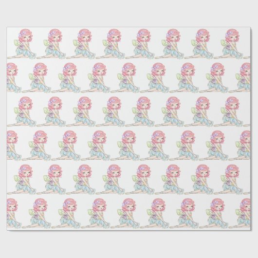 Het sprookjesmeisje cadeaupapier (Vlak)