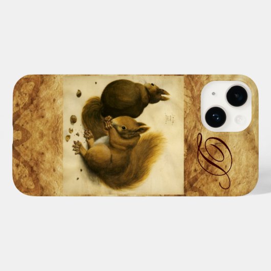 HET SQUIRREL MET NUTS-MONOGRAM Case-Mate iPhone CASE (Achterkant (horizontaal))