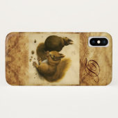 HET SQUIRREL MET NUTS-MONOGRAM Case-Mate iPhone CASE (Achterkant (horizontaal))
