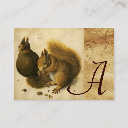HET SQUIRREL MET NUTS-MONogram Visitekaartje (Achterkant)