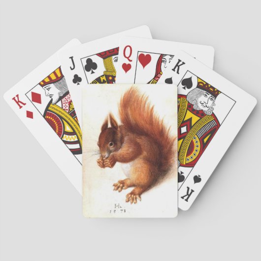 HET SQUIRREL MET NUTS, naar Albrect Durer Pokerkaarten (Achterkant)